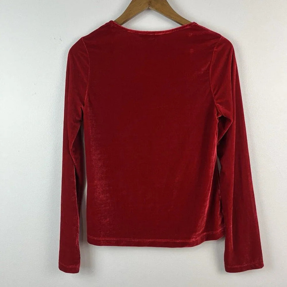 PajamaGram Velour Long Sleeve Pajamas Set Womens‎ M Red Christmas Holiday - Picture 6 of 16